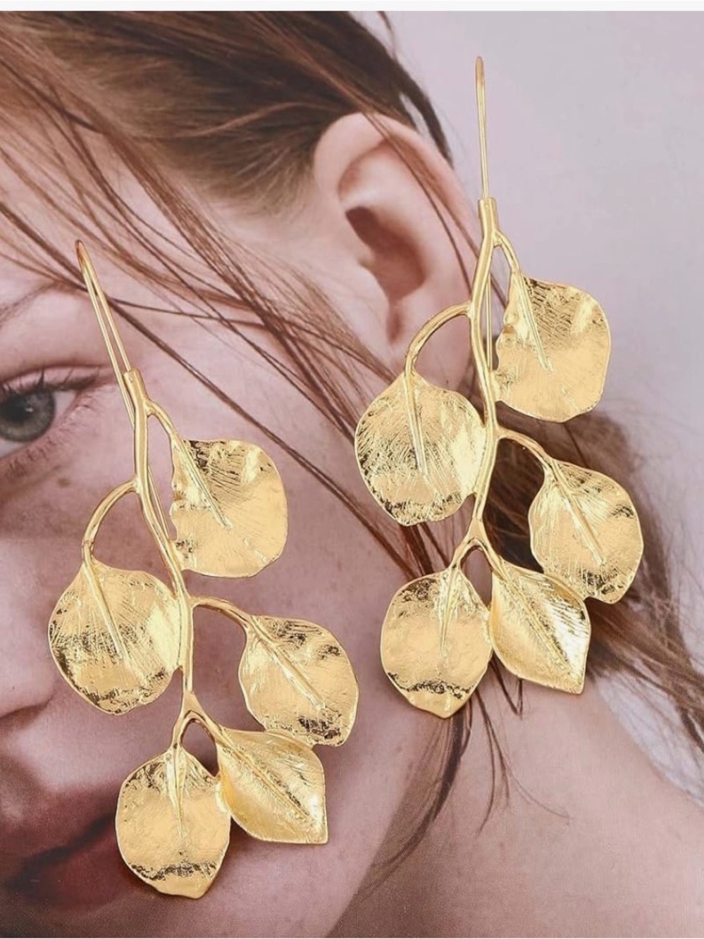 Leaf Chandelier Earrings - Picture 3 of 5